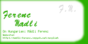 ferenc madli business card