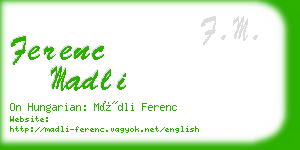 ferenc madli business card